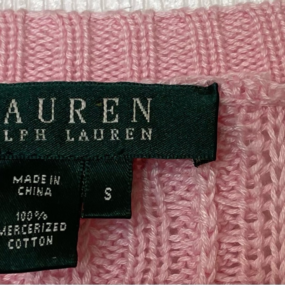 Ralph Lauren Light Pink V-Neck Sweater - Picture 2 of 9